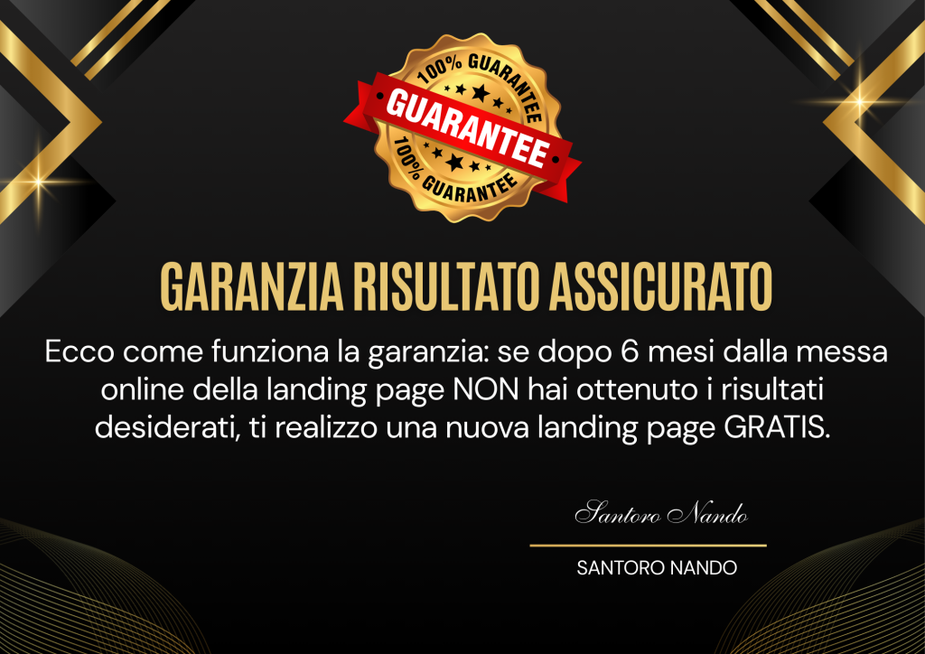 landing page garanzia